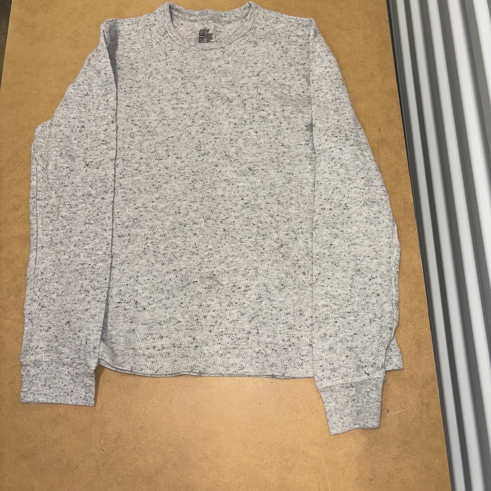 H&M Womens Gray Speckled Long Sleeve Crewneck Sweater
